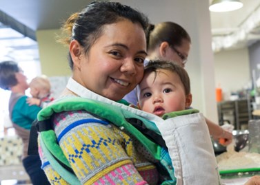 woman with baby